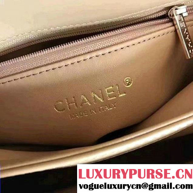 Chanel Small Trendy CC Flap Bag With Top Handle Beige 2017(Gold Hardware) (1A145-7030921 )