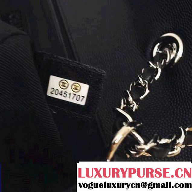 Chanel Chevron Grained Calfskin Medium Flap Bag A93775 Black 2017 (2A143-7030923 )