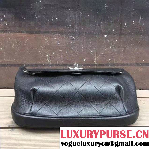 Chanel Grained Calfskin Small Flap Bag A93767 Black 2017 (KN-7030925 )