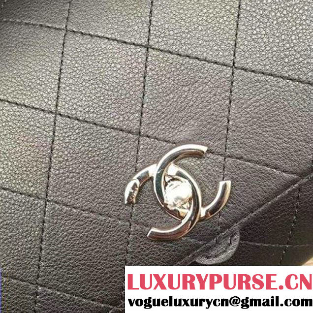 Chanel Grained Calfskin Small Flap Bag A93767 Black 2017 (KN-7030925 )