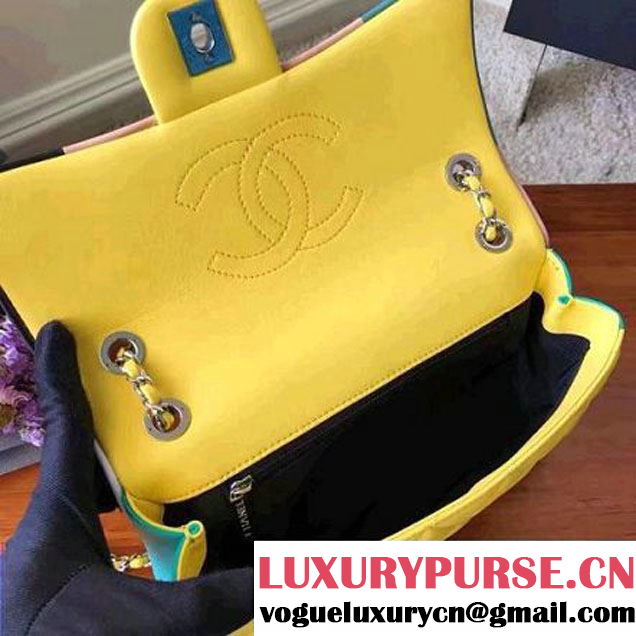 Chanel Yellow Multicolor Lambskin/Resin Small Flap Bag A93691 Cruise 2017 (KN-7031406 )