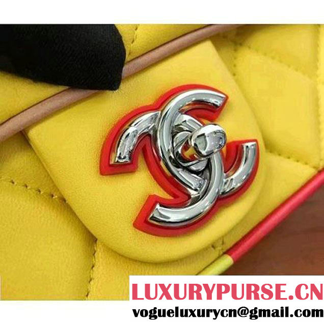 Chanel Yellow Multicolor Lambskin/Resin Small Flap Bag A93691 Cruise 2017 (KN-7031406 )