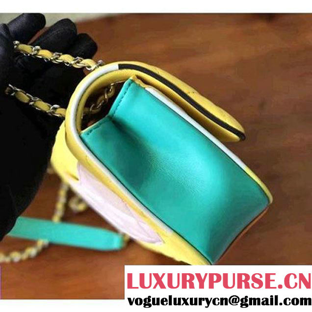 Chanel Yellow Multicolor Lambskin/Resin Small Flap Bag A93691 Cruise 2017 (KN-7031406 )