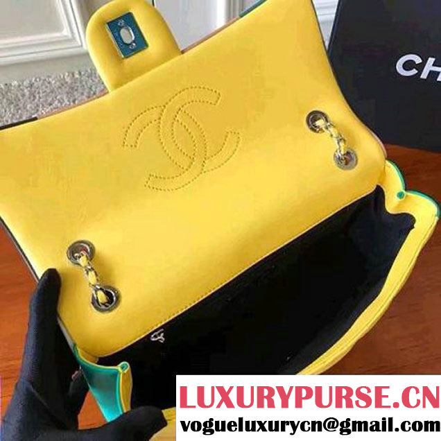Chanel Yellow Multicolor Lambskin/Resin Medium Flap Bag A93692 Cruise 2017 (KN-7031407 )
