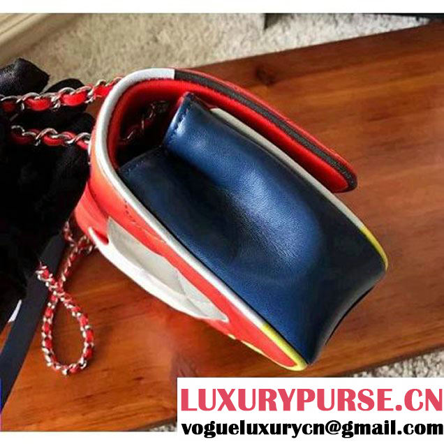 Chanel Red Multicolor Lambskin/Resin Small Flap Bag A93691 Cruise 2017 (KN-7031408 )