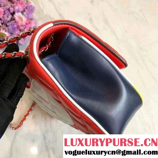 Chanel Red Multicolor Lambskin/Resin Medium Flap Bag A93692 Cruise 2017 (KN-7031409 )