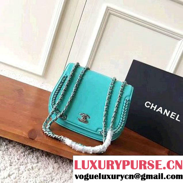 Chanel Chain Braided Chic Small/Medium Flap Bag A98774/A98775 Aqua Blue 2017 (KN-7032107 )
