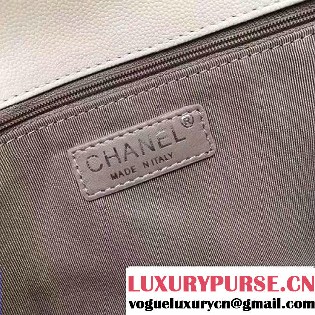 Chanel Grained Calfskin Chevron Small Flap Bag A93774 White 2017 (1A145-7032125 )