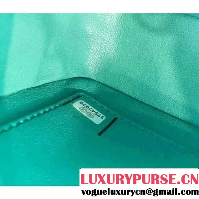 Chanel Small Grained Calfskin & Calfskin Flap Bag Turquoise 2017 (KN-7032708 )