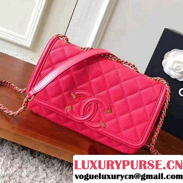 Chanel Small Grained Calfskin & Calfskin Flap Bag Rosy 2017 (KN-7032709 )