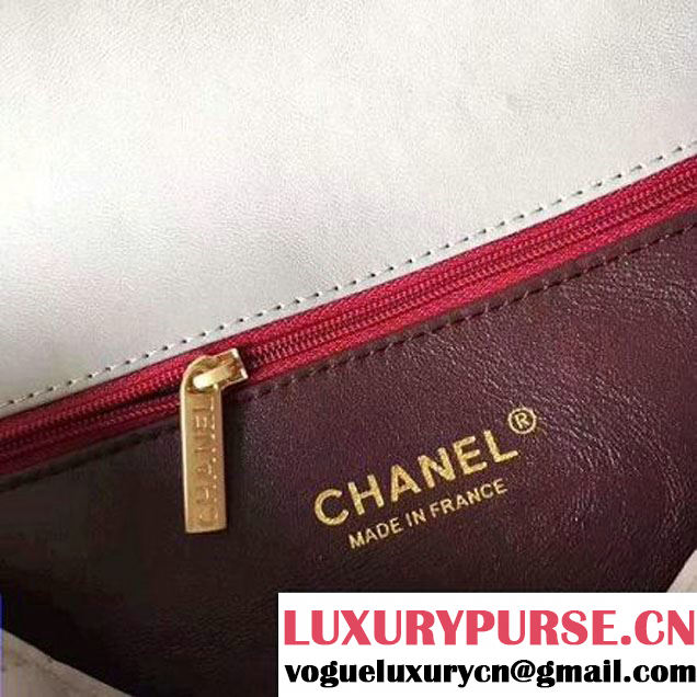 Chanel Two-Tone Lambskin Flap Large Bag A91022 Grey/Burgundy 2017 (1A145-7042701 )