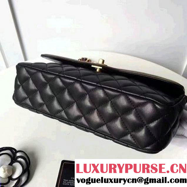 Chanel Two-Tone Lambskin Flap Large Bag A91022 Black/Kahki 2017 (1A145-7042705 )