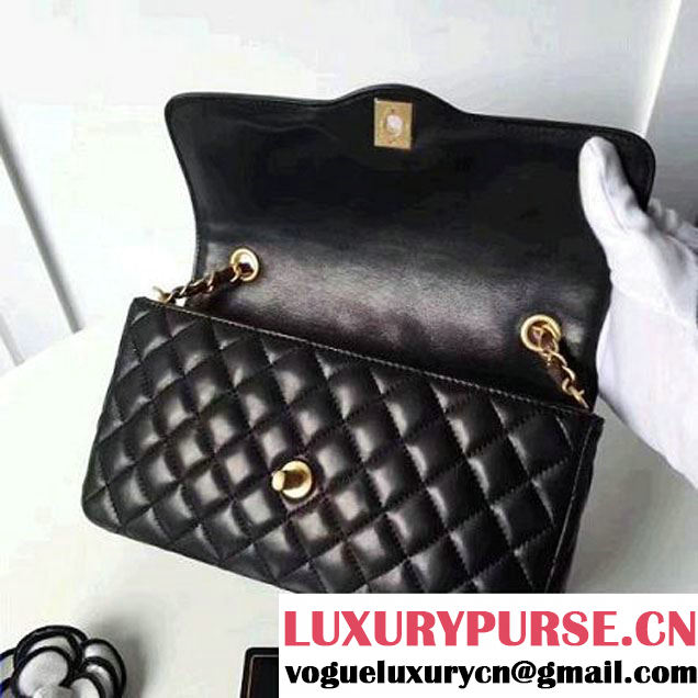 Chanel Two-Tone Lambskin Flap Large Bag A91022 Black/Kahki 2017 (1A145-7042705 )