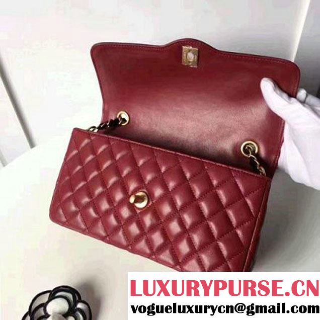 Chanel Two-Tone Lambskin Flap Large Bag A91022 Burgundy/Black 2017 (1A145-7042706 )