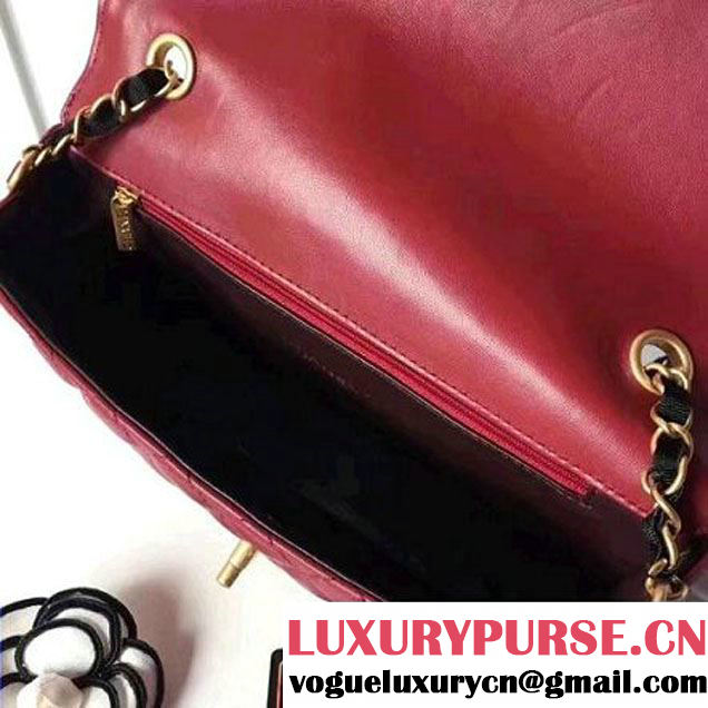 Chanel Two-Tone Lambskin Flap Large Bag A91022 Burgundy/Black 2017 (1A145-7042706 )