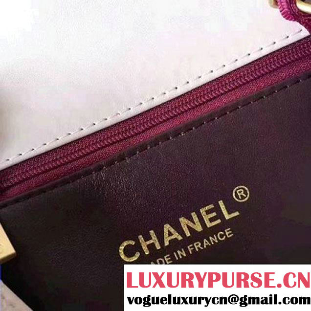Chanel Two-Tone Lambskin Flap Small Bag A91057 Pink/Burgundy 2017 (1A145-7042708 )
