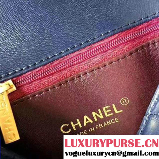 Chanel Two-Tone Lambskin Flap Small Bag A91057 Blue/Cyan 2017 (1A145-7042709 )