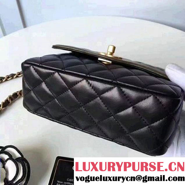 Chanel Two-Tone Lambskin Flap Small Bag A91057 Black/Kahki 2017 (1A145-7042711 )