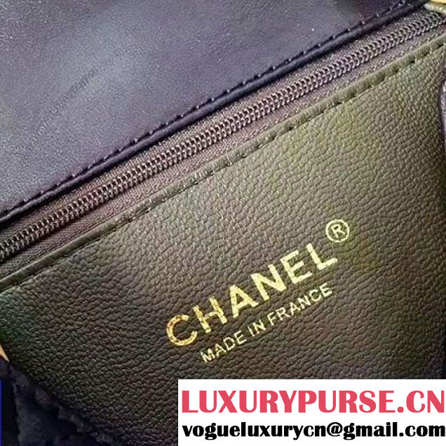 Chanel Two-Tone Lambskin Flap Small Bag A91057 Black/Kahki 2017 (1A145-7042711 )