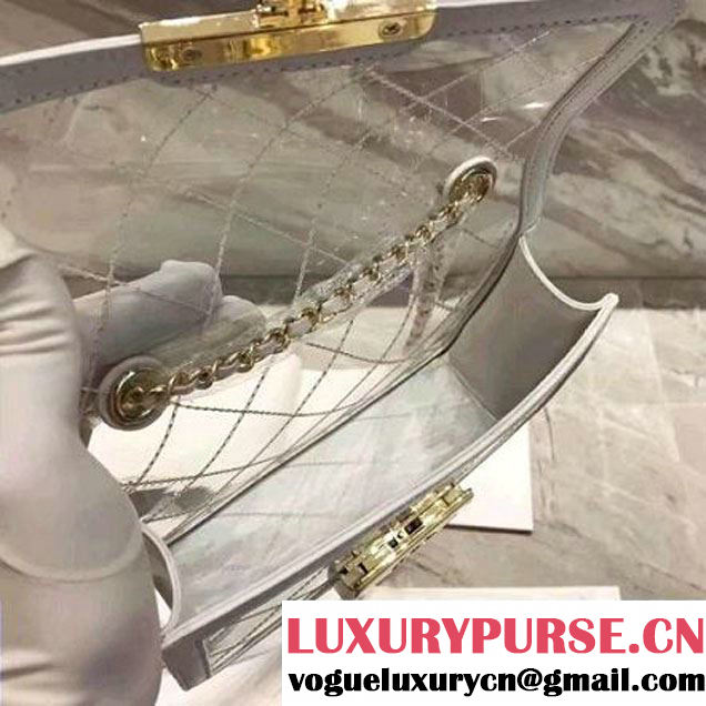 Chanel White Transparent Toile/Lambskin White Beauty Lock Flap Bag 2017 (KN-7042725 )