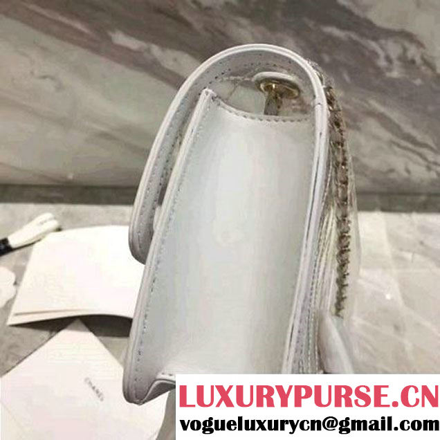 Chanel White Transparent Toile/Lambskin White Beauty Lock Flap Bag 2017 (KN-7042725 )