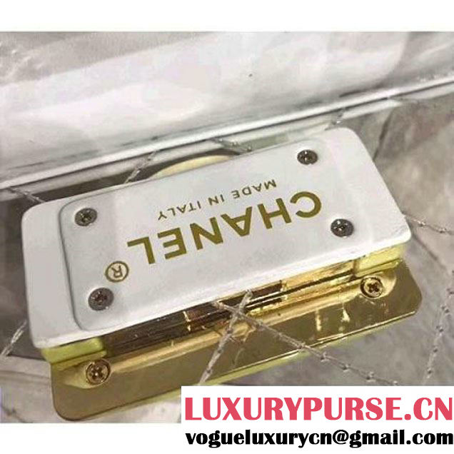 Chanel White Transparent Toile/Lambskin Yellow Beauty Lock Flap Bag 2017 (KN-7042726 )