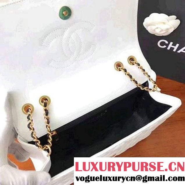 Chanel Caviar Calfskin CC Filigree Flap Medium Bag White/Black 2017 (KN-7051804 )