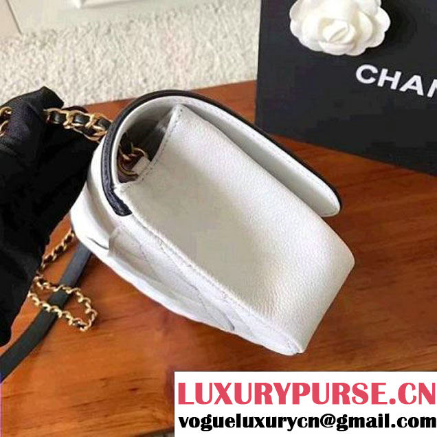 Chanel Caviar Calfskin CC Filigree Flap Small Bag A93340 White/Black 2017 (KN-7051805 )
