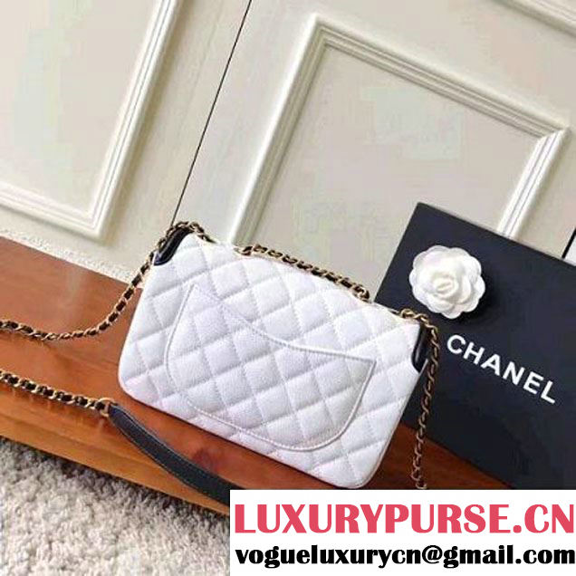 Chanel Caviar Calfskin CC Filigree Flap Small Bag A93340 White/Black 2017 (KN-7051805 )
