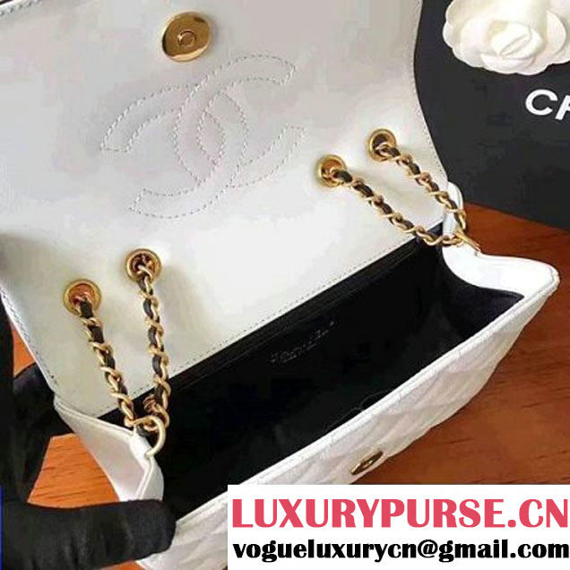Chanel Caviar Calfskin CC Filigree Flap Small Bag A93340 White/Black 2017 (KN-7051805 )