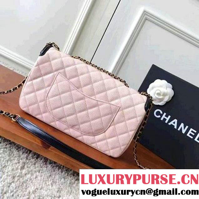 Chanel Caviar Calfskin CC Filigree Flap Medium Bag Pink/Black 2017 (KN-7051806 )