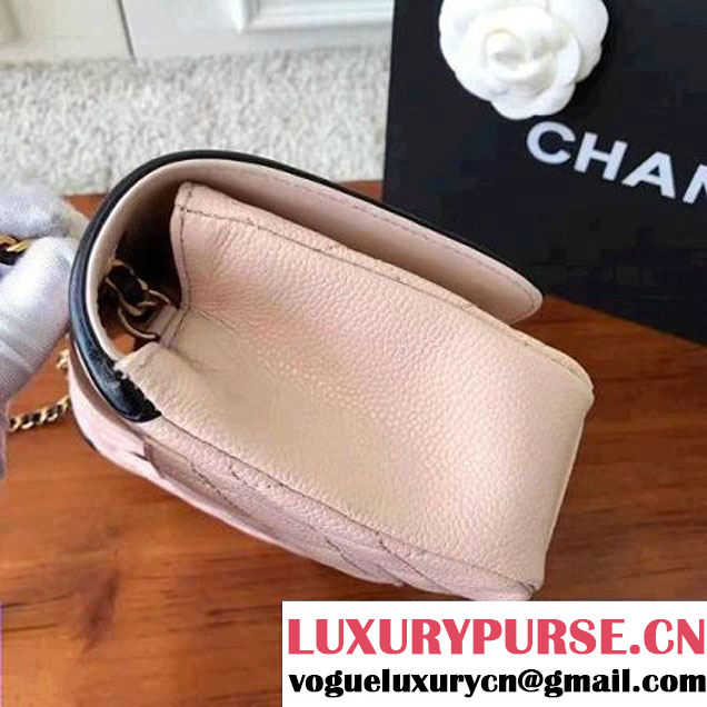 Chanel Caviar Calfskin CC Filigree Flap Small Bag A93340 Pink/Black 2017 (KN-7051807 )