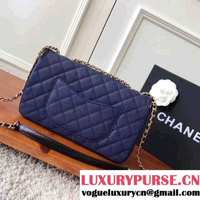 Chanel Caviar Calfskin CC Filigree Flap Medium Bag Navy/Black 2017 (KN-7051808 )