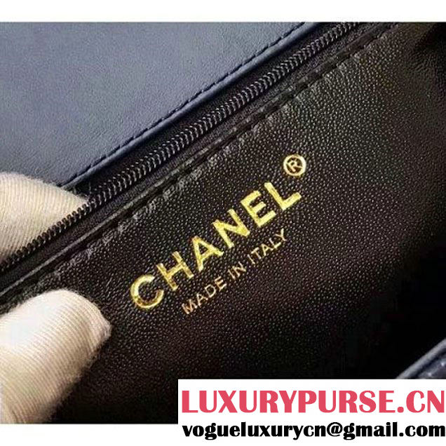 Chanel Caviar Calfskin CC Filigree Flap Medium Bag Navy/Black 2017 (KN-7051808 )