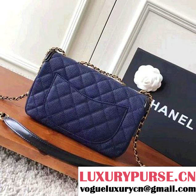 Chanel Caviar Calfskin CC Filigree Flap Small Bag A93340 Navy/Black 2017 (KN-7051809 )