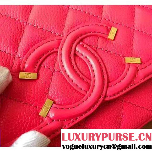 Chanel Caviar Calfskin CC Filigree Flap Small Bag A93340 Rosy 2017 (KN-7051811 )