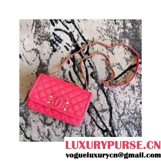 Chanel Caviar Calfskin CC Filigree Flap Small Bag A93340 Rosy 2017 (KN-7051811 )