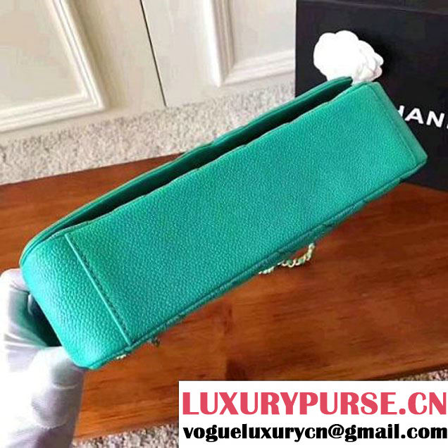 Chanel Caviar Calfskin CC Filigree Flap Medium Bag Turquoise 2017 (KN-7051812 )