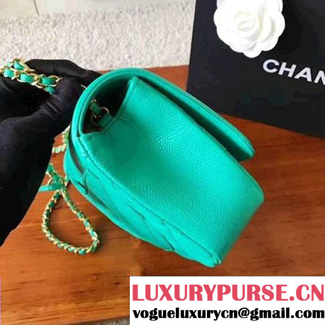 Chanel Caviar Calfskin CC Filigree Flap Small Bag A93340 Turquoise 2017 (KN-7051813 )