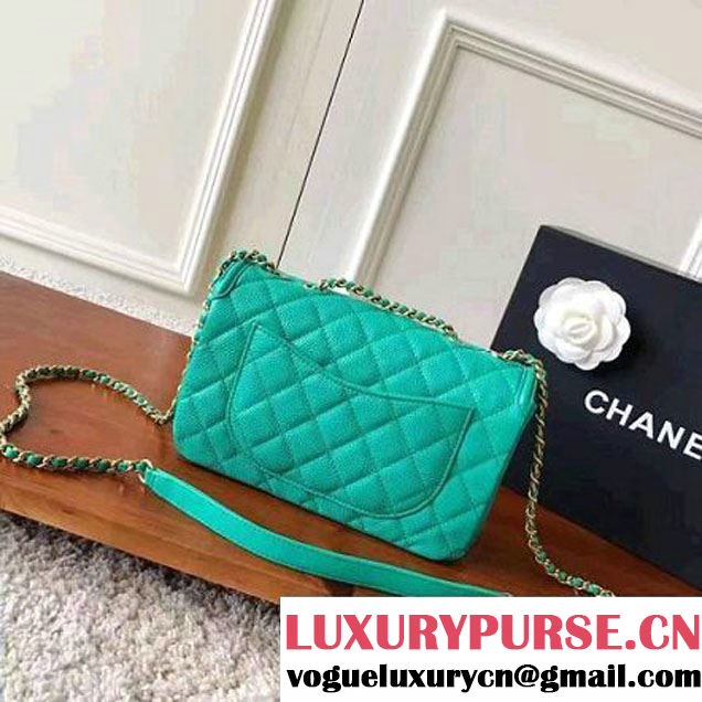 Chanel Caviar Calfskin CC Filigree Flap Small Bag A93340 Turquoise 2017 (KN-7051813 )