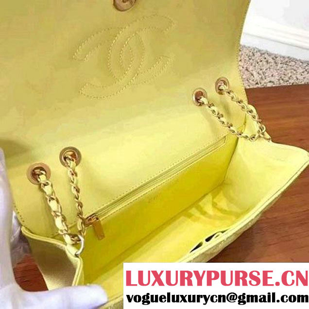 Chanel Caviar Calfskin CC Filigree Flap Medium Bag Yellow 2017 (KN-7051814 )