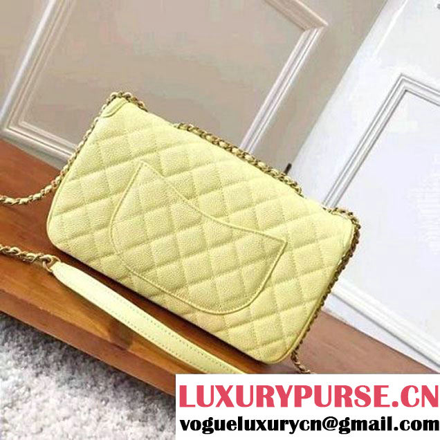 Chanel Caviar Calfskin CC Filigree Flap Medium Bag Yellow 2017 (KN-7051814 )