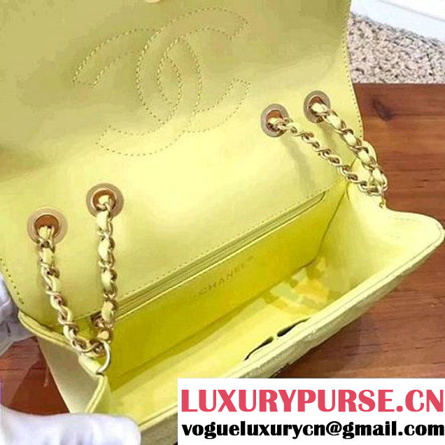 Chanel Caviar Calfskin CC Filigree Flap Small Bag A93340 Yellow 2017 (KN-7051815 )