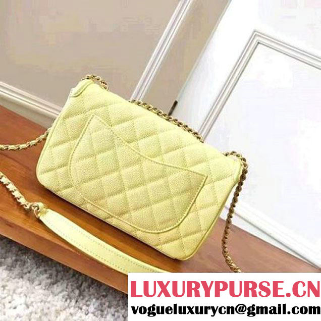 Chanel Caviar Calfskin CC Filigree Flap Small Bag A93340 Yellow 2017 (KN-7051815 )