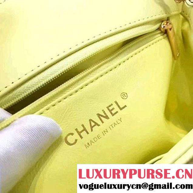 Chanel Caviar Calfskin CC Filigree Flap Small Bag A93340 Yellow 2017 (KN-7051815 )