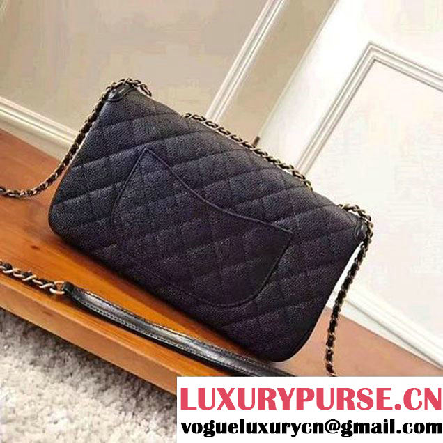 Chanel Caviar Calfskin CC Filigree Flap Medium Bag Black 2017 (KN-7051816 )