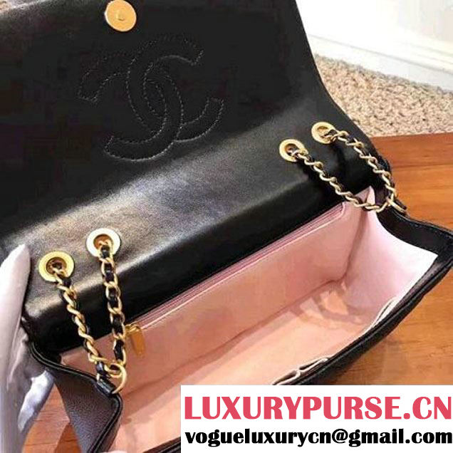 Chanel Caviar Calfskin CC Filigree Flap Medium Bag Black 2017 (KN-7051816 )