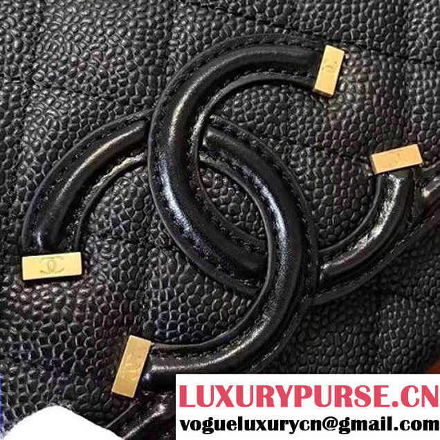 Chanel Caviar Calfskin CC Filigree Flap Small Bag A93340 Black 2017 (KN-7051817 )
