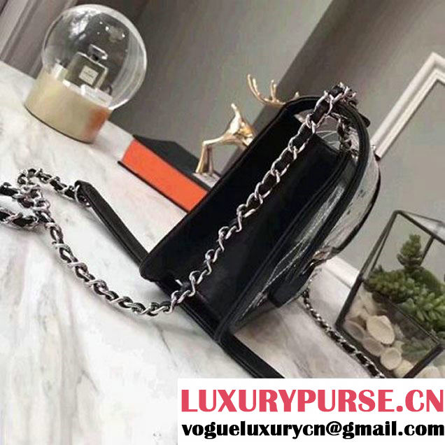 Chanel Black Transparent Toile/Lambskin Black Beauty Lock Flap Bag 2017 (7052754 )