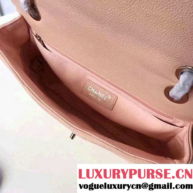 Chanel Grained Chevron Calfskin Large Flap Bag A91563/A91561 Pink 2017 (1A145-7061215 )